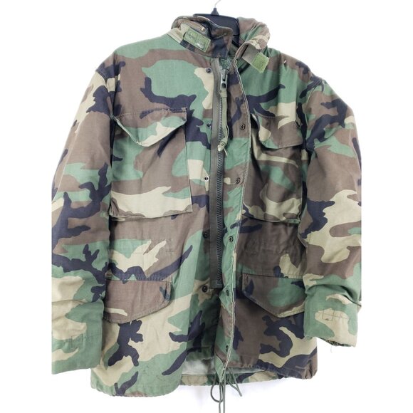 Cold Weather Camouflage Field Coat Mens Small Short Cotton Blend - Picture 3 of 9